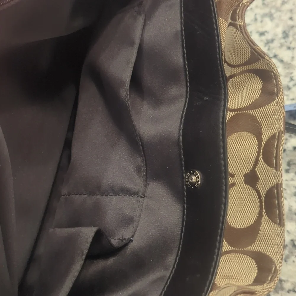 Coach Signature Penelope Satchel Brown & Black Bag Handles And Crossbody Options